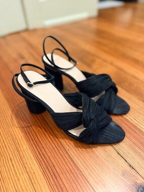 Loeffler Randall Camellia Black Pleated Bow Heel